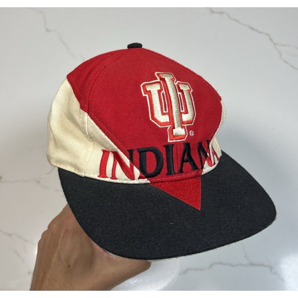 Nissun Indiana Hoosiers Hat Mens Vintage Snapback Red Cream Black IU Cap
